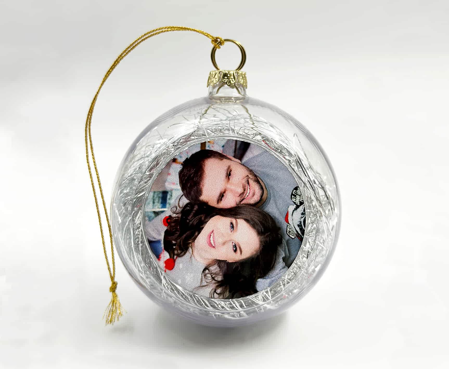 Ёлочный шар с серебряным наполнителем